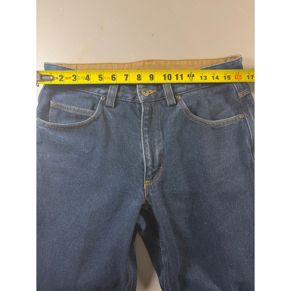 Duluth Trading Co Relaxed Fit Jeans Mens 32x34 Dark Wash Blue 100% Cotton Denim - Picture 3 of 8